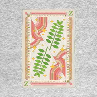 Zamioculcas Zamiifolia ZZ Plant Illustration with Playing Card Design for Plant Mom Plant Daddy T-Shirt